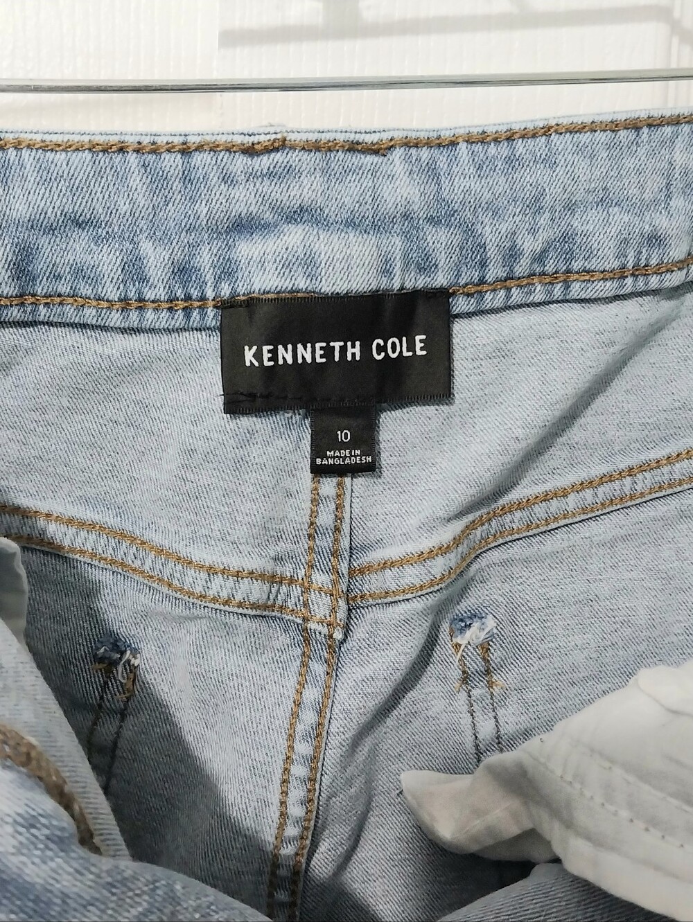 Kenneth Cole High Rise Wide Cuff Straight Leg Jeans, Size 10 - Picture 7 of 10